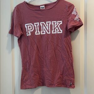 Victoria's Secret Pink 2016 Tee with Bold Lettering short sleeves size XS mauve